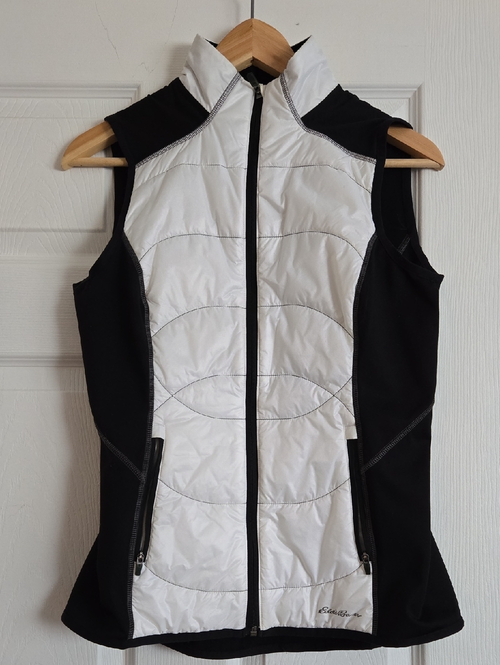 Eddie Bauer Black and White Quilted Vest